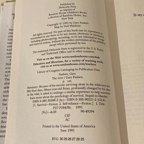 NWT The River by Gary Paulsen Age 12 & Up - Picture 4 of 5